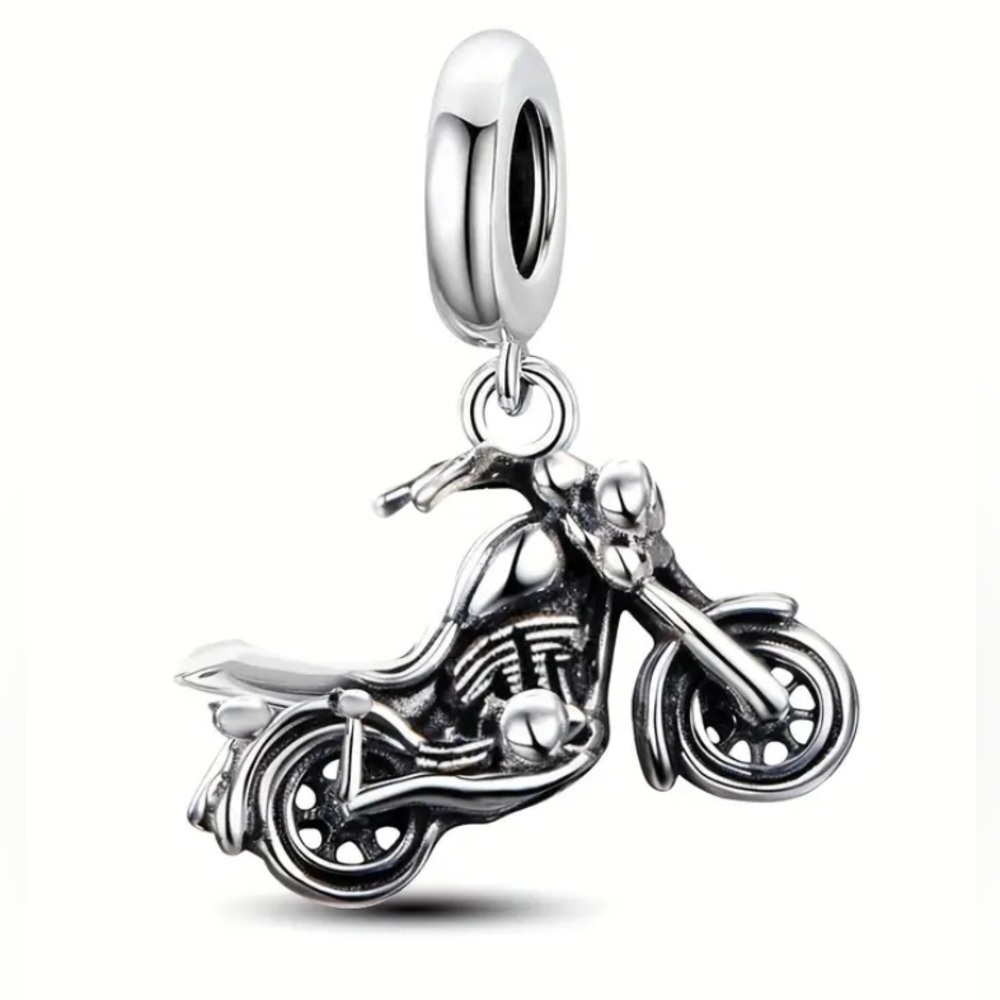Sterling Silver Motorcycle Charm Pendant